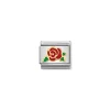 Nomination – Composable Classic SYMBOLS steel, enamel and 18k gold RED Rose Versailles