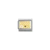 Nomination – Composable Classic SYMBOLS steel, enamel and 18k gold (94_Bag with flower WHITE)