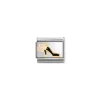 Nomination – Composable Classic SYMBOLS steel, enamel and 18k gold (95_Shoe with flower BLACK)