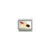 Nomination – Composable Classic SYMBOLS steel, enamel and 18k gold (96_Lipstick RED with flower)