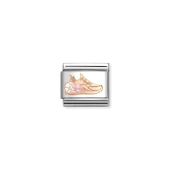Nomination – Composable Classic SYMBOLS steel, enamel and 9k rose gold (25_Gym shoe with flowers)