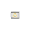 Nomination – Composable Classic SYMBOLS steel, enamel and 18k gold Light Blue Bear