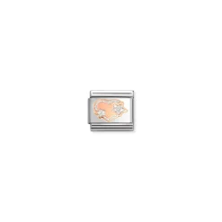 Nomination – Composable Classic SYMBOLS steel, enamel and 9k rose gold (42_Silver glitter star heart)
