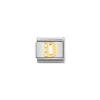 Nomination – COMPOSABLE Classic LETTERS in stainless steel with 18k gold and Cubic Zirconia (04_D)