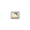 Nomination – COMPOSABLE Classic WATER ANIMALS in stainless steel with enamel and 18k gold Dolphin