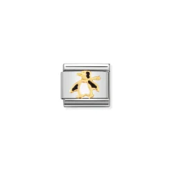 Nomination – COMPOSABLE Classic WATER ANIMALS in stainless steel with enamel and 18k gold Penguin