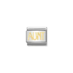 Nomination – COMPOSABLE CLASSIC WRITINGS IN STAINLESS STEEL WITH 18K GOLD (16_AUNT)