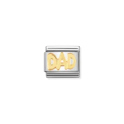 Nomination – COMPOSABLE Classic WRITINGS in stainless steel with 18k gold DAD