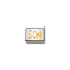Nomination – COMPOSABLE Classic WRITINGS in stainless steel with 18k gold SON