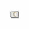 Nomination – Composable Classic GLITTER SYMBOLS in steel, enamel and 18k gold SILVER moon