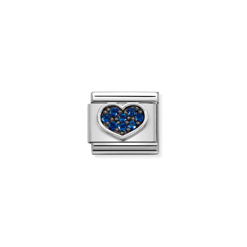 Nomination – Composable CL SYMBOLS OX steel, Cz and 925 sterling silver BLUE heart
