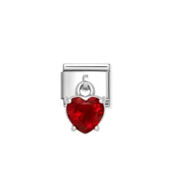 Nomination – Composable Classic CHARMS CUBIC ZIRCONIA steel, 925 sterling silver (13_Red heart)