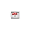 Nomination – Composable CL SIMBOLS stainless steel, enamel, 1 Cub. Zirc and 925 sterling silver Mushroom