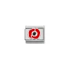 Nomination – Composable CL SIMBOLS stainless steel, enamel, 1 Cub. Zirc and 925 sterling silver Poppy