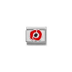 Nomination – Composable CL SIMBOLS stainless steel, enamel, 1 Cub. Zirc and 925 sterling silver Poppy