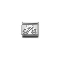 Nomination – Composable CL symbols stainless steel , 925 sterling silver, and Cubic zirconia Bycicle