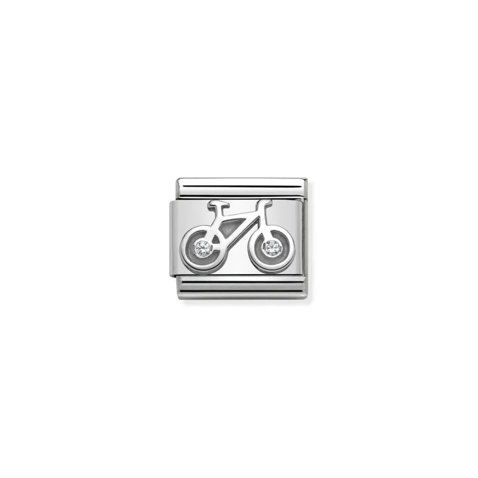 Nomination – Composable CL symbols stainless steel , 925 sterling silver, and Cubic zirconia Bycicle