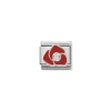 Nomination – Composable CL SIMBOLS stainless steel, enamel, 1 Cub. Zirc and 925 sterling silver RED rose