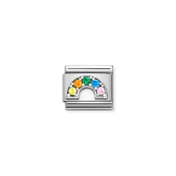 Nomination – Composable CL SYMBOLS OX steel, Cz and 925 sterling silver Rainbow