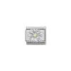 Nomination – Composable CL symbols stainless steel , 925 sterling silver, and Cubic zirconia Daisy