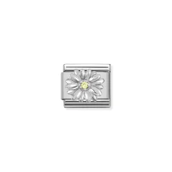 Nomination – Composable CL symbols stainless steel , 925 sterling silver, and Cubic zirconia Daisy