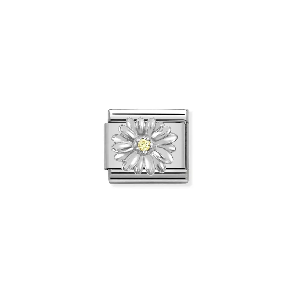 Nomination – Composable CL symbols stainless steel , 925 sterling silver, and Cubic zirconia Daisy