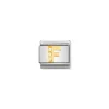Nomination – COMPOSABLE Classic LETTERS in stainless steel with 18k gold and Cubic Zirconia (06_F)