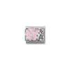 Nomination – Composable CL SYMBOLS OX, in steel, enamel, cz and 925 sterling silver (02_ROSE flower with flowers)