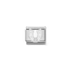 Nomination – Composable CL SIMBOLS stainless steel, enamel, 1 Cub. Zirc and 925 sterling silver WHITE horseshoe