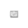 Nomination – Composable CL SIMBOLS stainless steel, enamel, 1 Cub. Zirc and 925 sterling silver WHITE rose