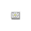 Nomination – Composable CL SYMBOLS steel, Cz and 925 sterling silver RICH WHITE and YELLOW flower