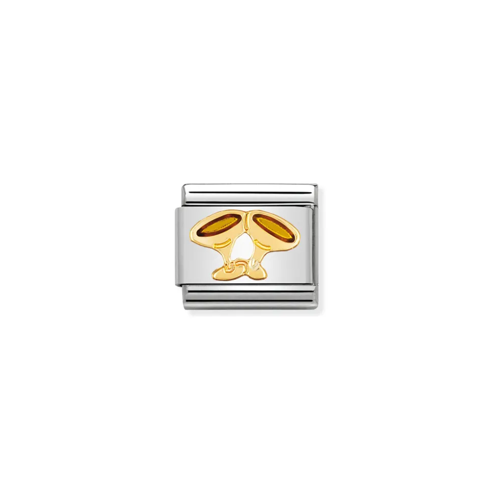 Nomination – COMPOSABLE Clasic FUN in stainless steel with enamel and 18k gold Champagne glasses