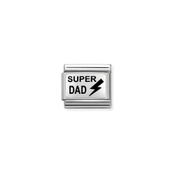 Nomination – Composable CL OXIDIZED PLATES in steel, enamel and 925 sterling silver (32_Super DAD)