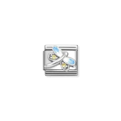 Nomination – Composable CL SIMBOLS stainless steel, enamel, Cub, Zirc and 925 sterling silver (10_Dragonfly light blue YELLOW)