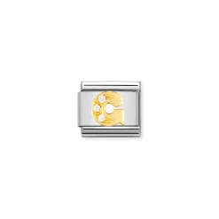 Nomination – COMPOSABLE Classic LETTERS in stainless steel with 18k gold and Cubic Zirconia (07_G)