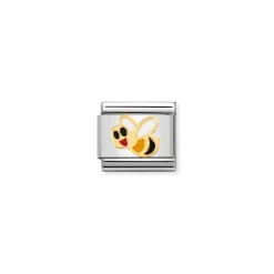 Nomination – COMPOSABLE Classic AIR ANIMALS in stainless steel with enamel and 18k gold Bee