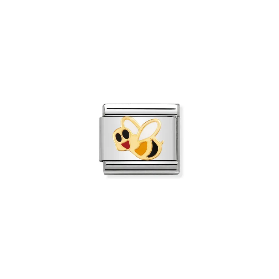 Nomination – COMPOSABLE Classic AIR ANIMALS in stainless steel with enamel and 18k gold Bee