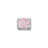 Nomination – Composable CL SIMBOLS stainless steel, enamel, Cub, Zirc and 925 sterling silver (14_WHITE pink peach blossom)
