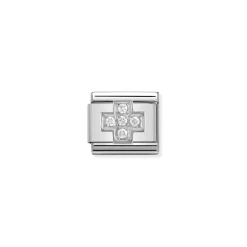 Nomination – Composable CL SYMBOLS steel , Cubic zirconia and 925 sterling silver Cross