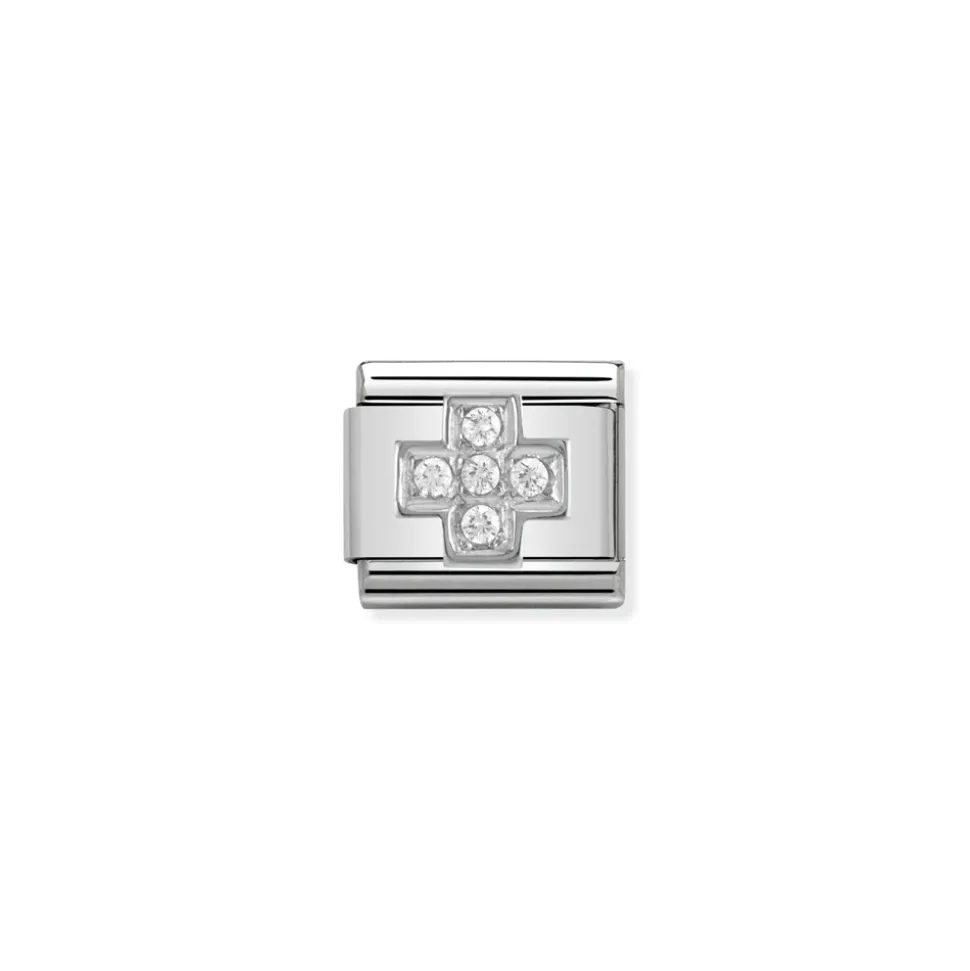 Nomination – Composable CL SYMBOLS steel , Cubic zirconia and 925 sterling silver Cross