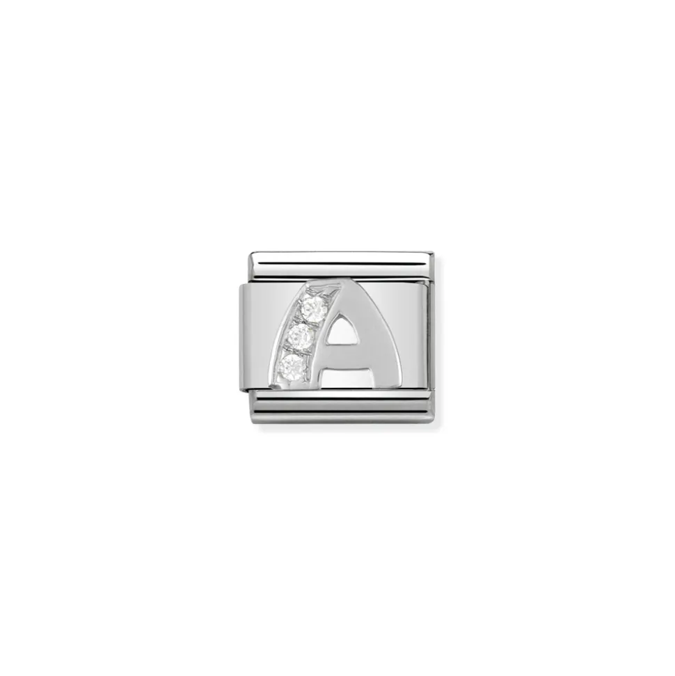 Nomination – Composable Classic ALPHABETH stainless steel, Cub. zirc and 925 sterling silver A