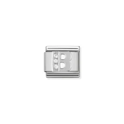 Nomination – Composable Classic ALPHABETH stainless steel, Cub. zirc and 925 sterling silver B