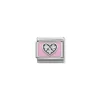 Nomination – Composable CL SIMBOLS stainless steel, enamel, Cub. Zirc and 925 sterling silver CZ Heart Pink