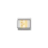 Nomination – COMPOSABLE Classic LETTERS in stainless steel with 18k gold and Cubic Zirconia (08_H)