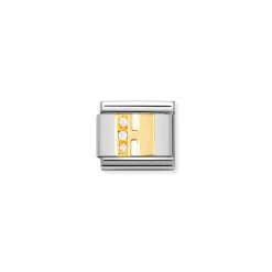 Nomination – COMPOSABLE Classic LETTERS in stainless steel with 18k gold and Cubic Zirconia (08_H)