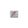 Nomination – Composable CL OXIDIZED PLATES in steel, enamel and 925 sterling silver I love you card