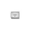 Nomination – Composable CL SYMBOLS steel , Cubic zirconia and 925 sterling silver Flying heart with CZ