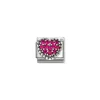Nomination – Composable CL OXIDIZED SYMBOLS in steel and Cubic zirconia and silver 925 (08_RED dot heart)