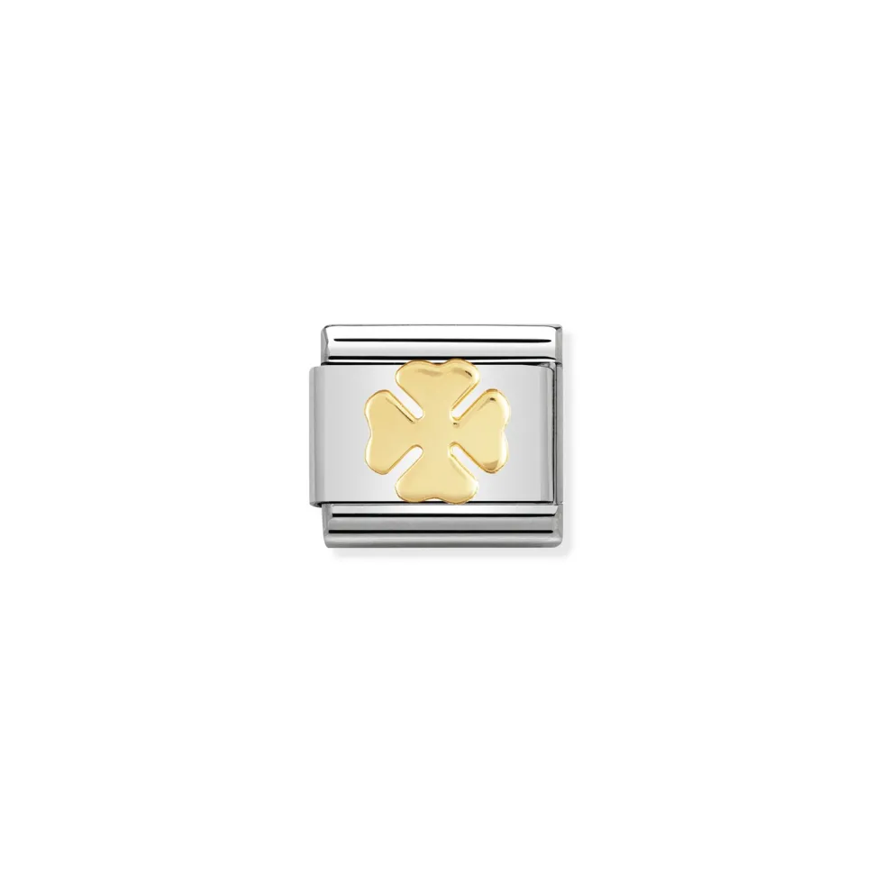 Nomination – COMPOSABLE CLASSIC GOOD LUCK IN STAINLESS STEEL WITH 18K GOLD (06_FOUR-LEAF CLOVER)