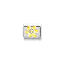Nomination – Composable CL SIMBOLS stainless steel, enamel, Cub. Zirc and 925 sterling silver Narcissus YELLOW